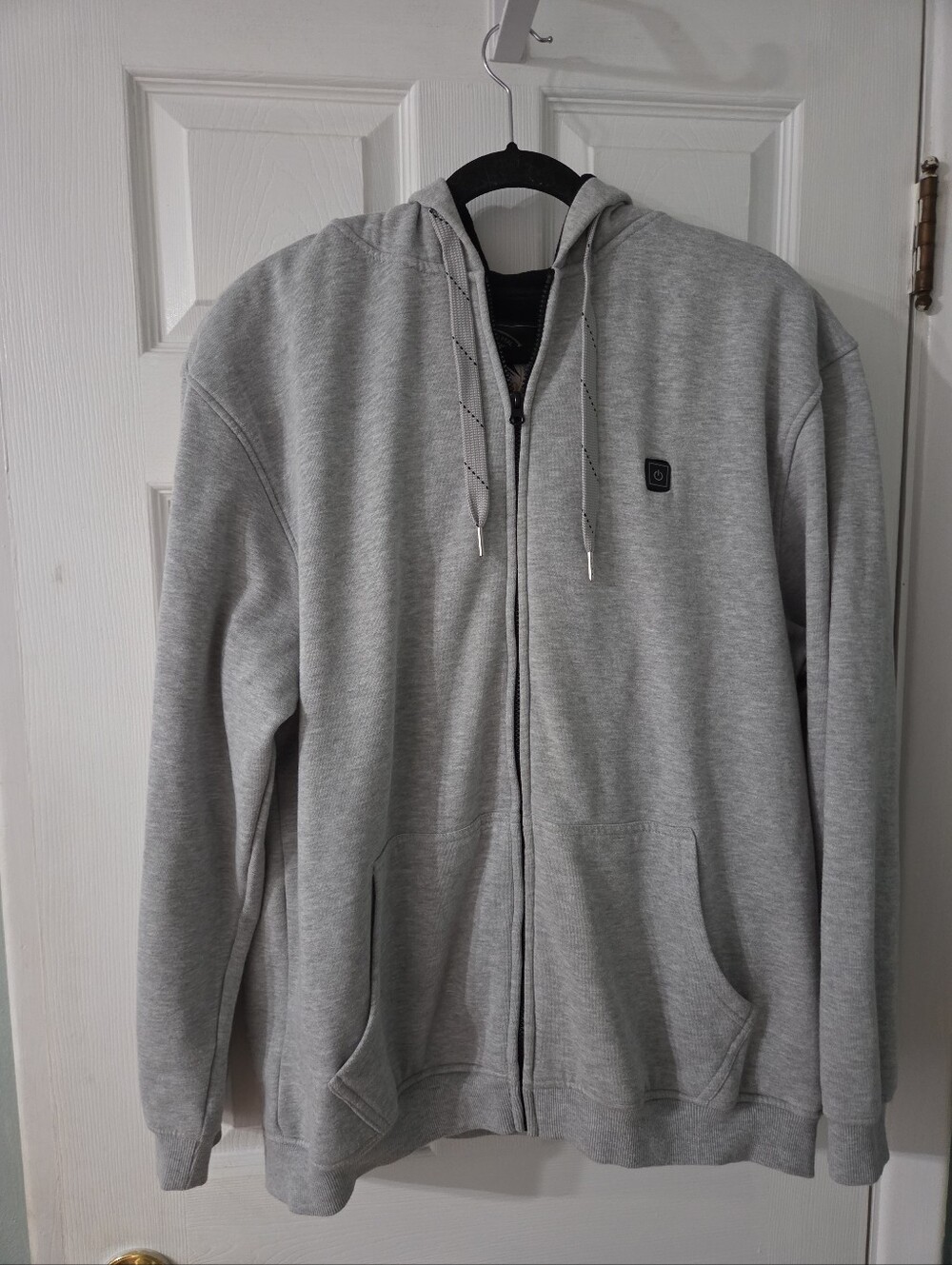 Dr. Qiiwi Men's Full-Zip Gray Fleece Heated Hoodie Without Battery Pack.  XXL